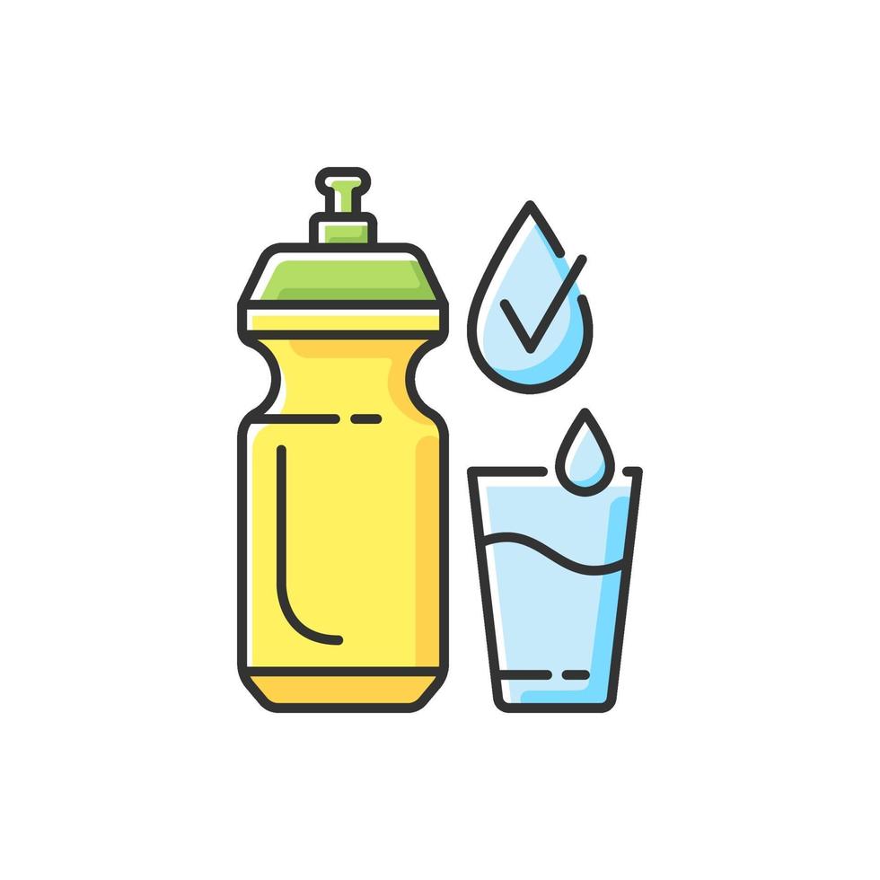 Drinking enough water RGB color icon vector