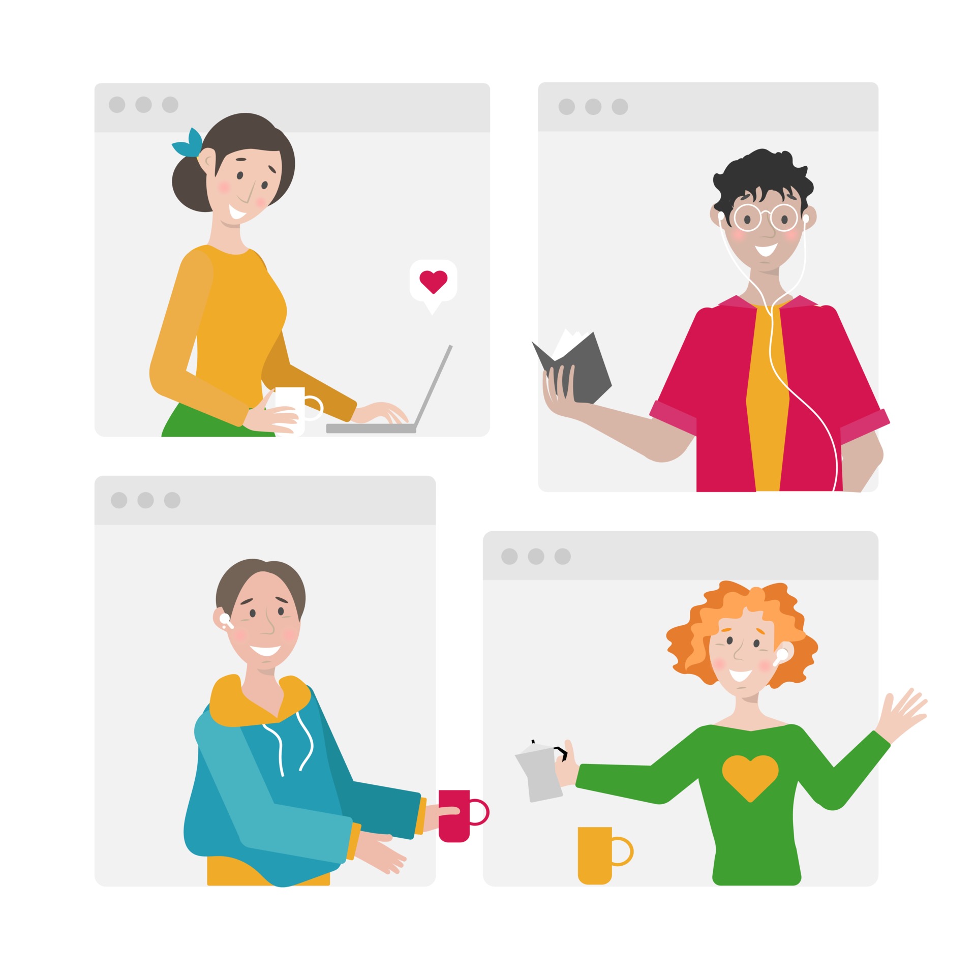 Free Vector  Person talking online with friends illustrated