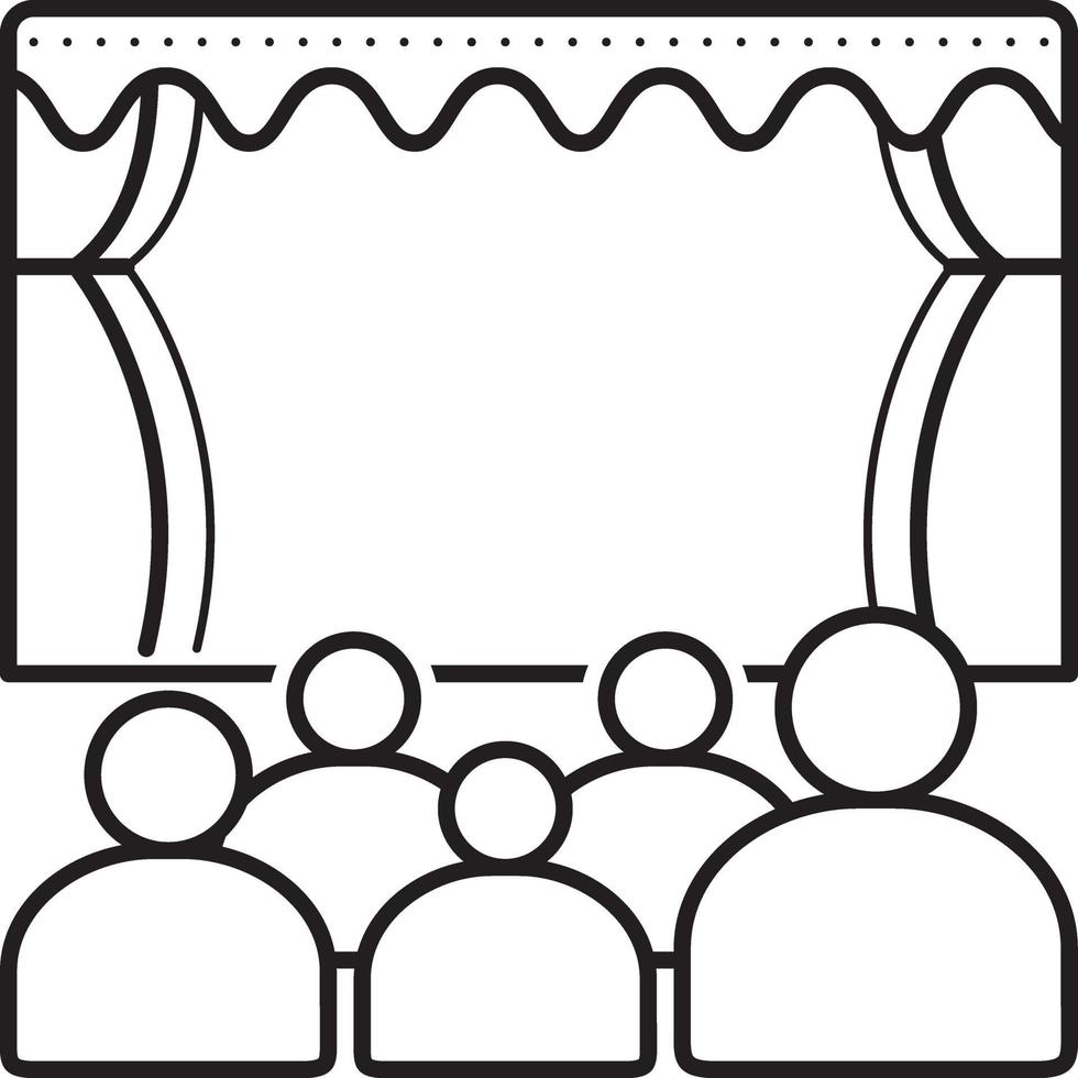 Line icon for theater vector