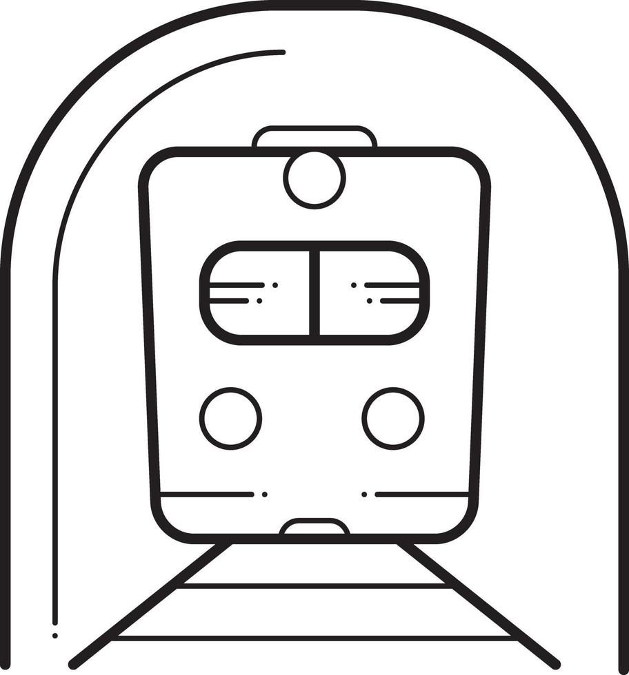 icono de línea de metro vector