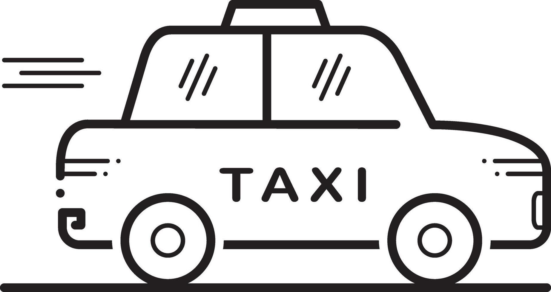 icono de línea para taxi vector