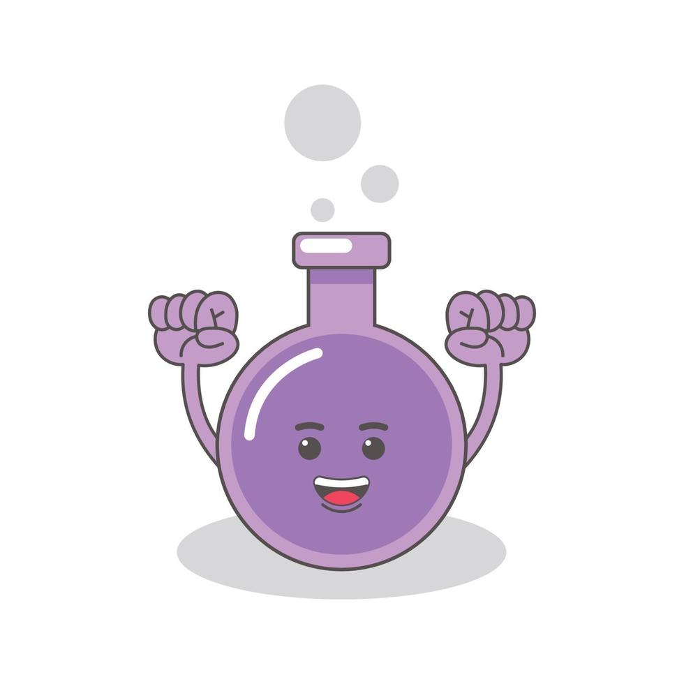 purple chemical bottle with faces vector image