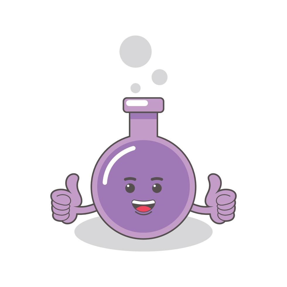 Botella química púrpura con imagen vectorial de caras vector