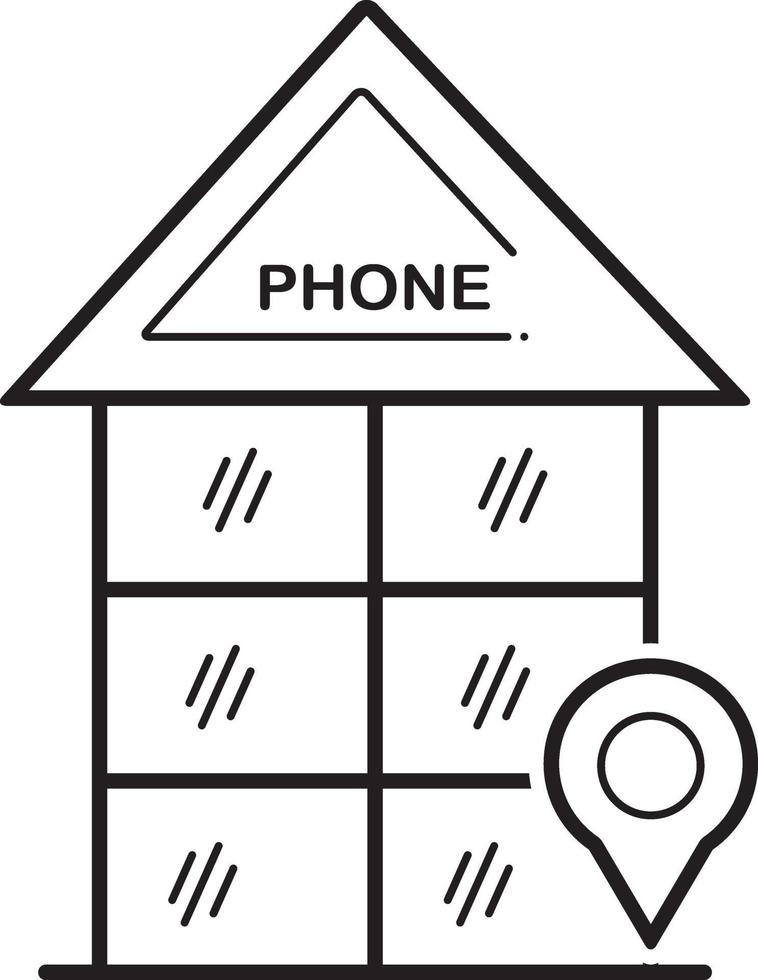 Line icon for telephone vector