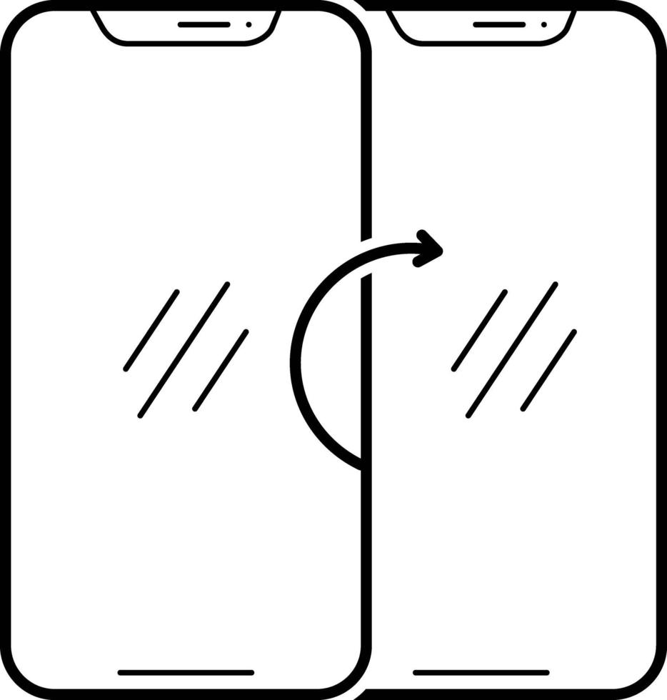 Line icon for synchronize phone vector