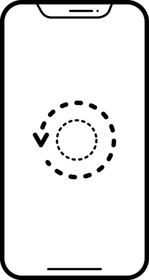 Line icon for restart phone vector