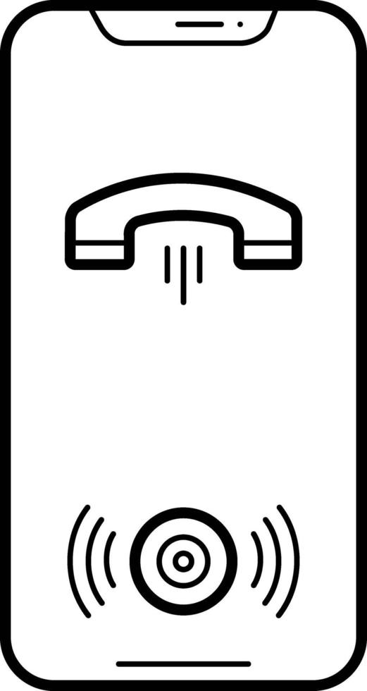 Line icon for call on speaker vector