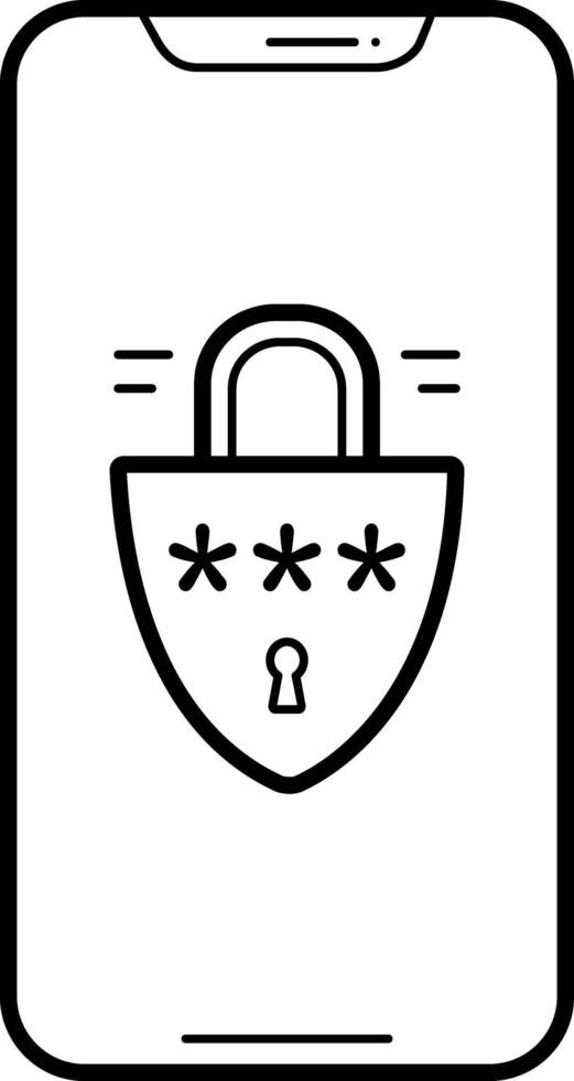 Line icon for security code vector