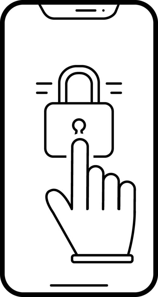 Line icon for lock screen vector
