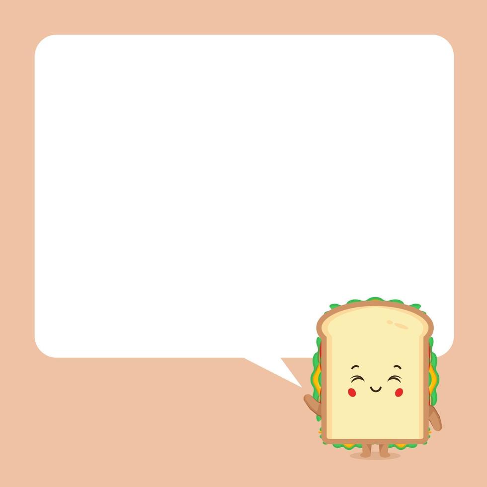 Cute Sandwich with Speech Bubbles vector