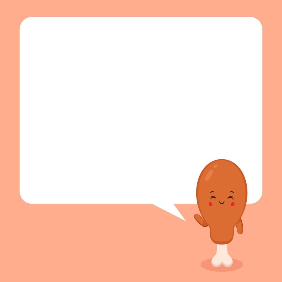 Cute Fried Chicken With Speech Bubbles vector