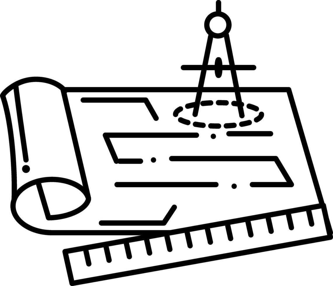 Line icon for blue prints vector