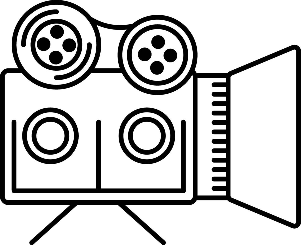 icono de línea para documentales de cine vector