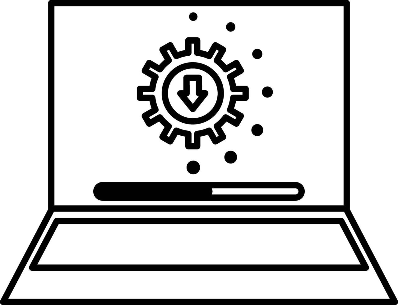 Line icon for computer upgrade vector
