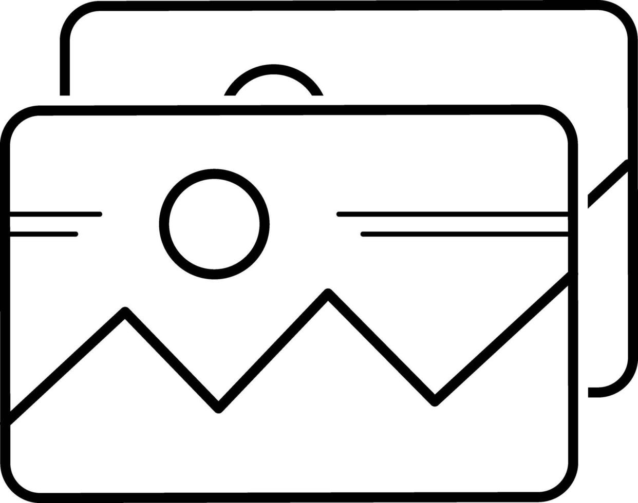 Line icon for photos app vector