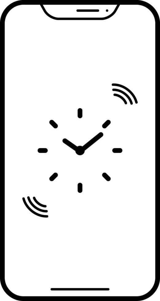 Line icon for phone reminders vector