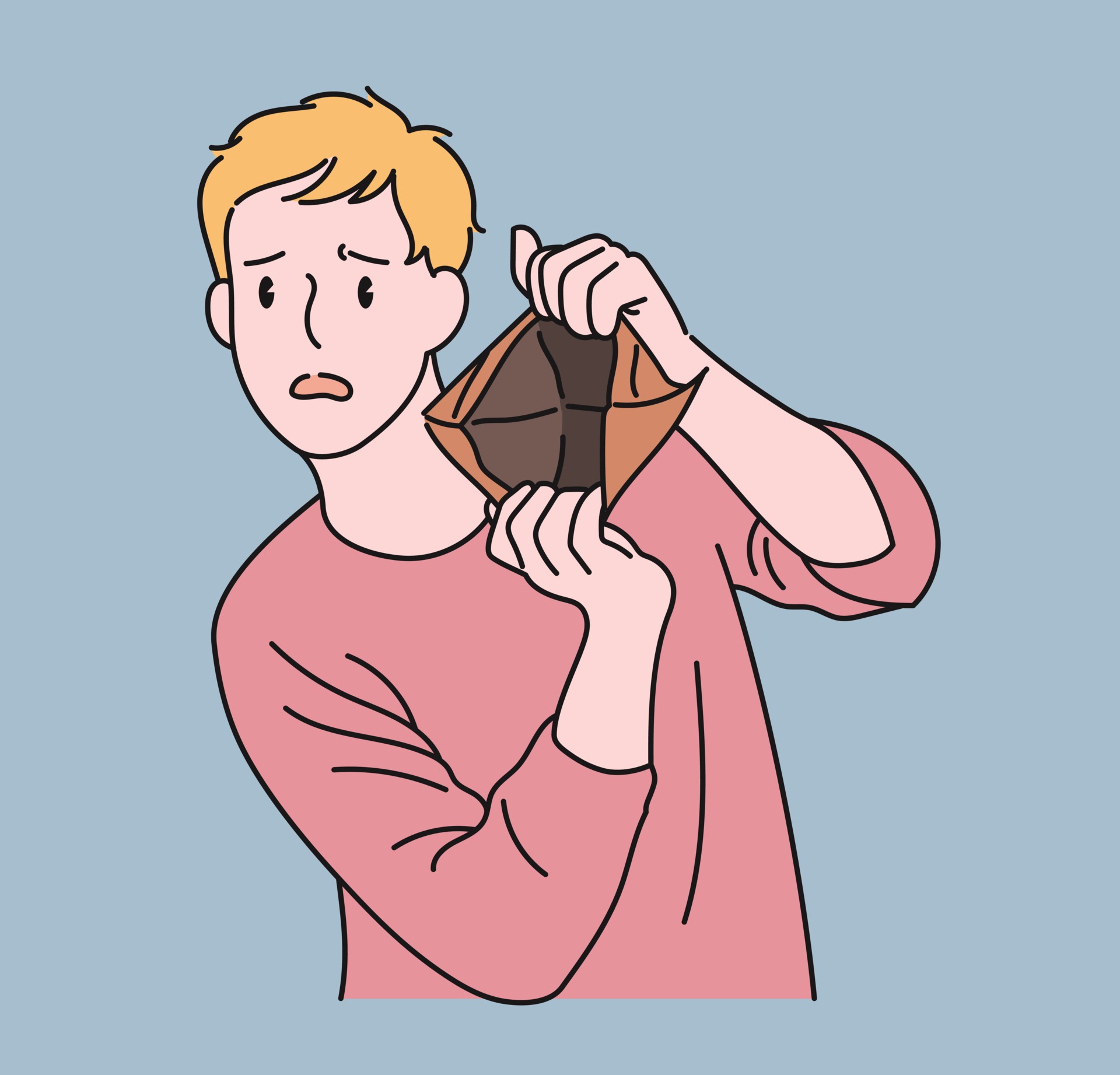 A man shows an empty wallet and makes a sad expression. hand drawn style vector design illustrations. 2228464 Vector Art at Vecteezy A man shows an empty wallet and makes a sad expression. hand drawn style vector design illustrations. 2228464 Vector Art at Vecteezy