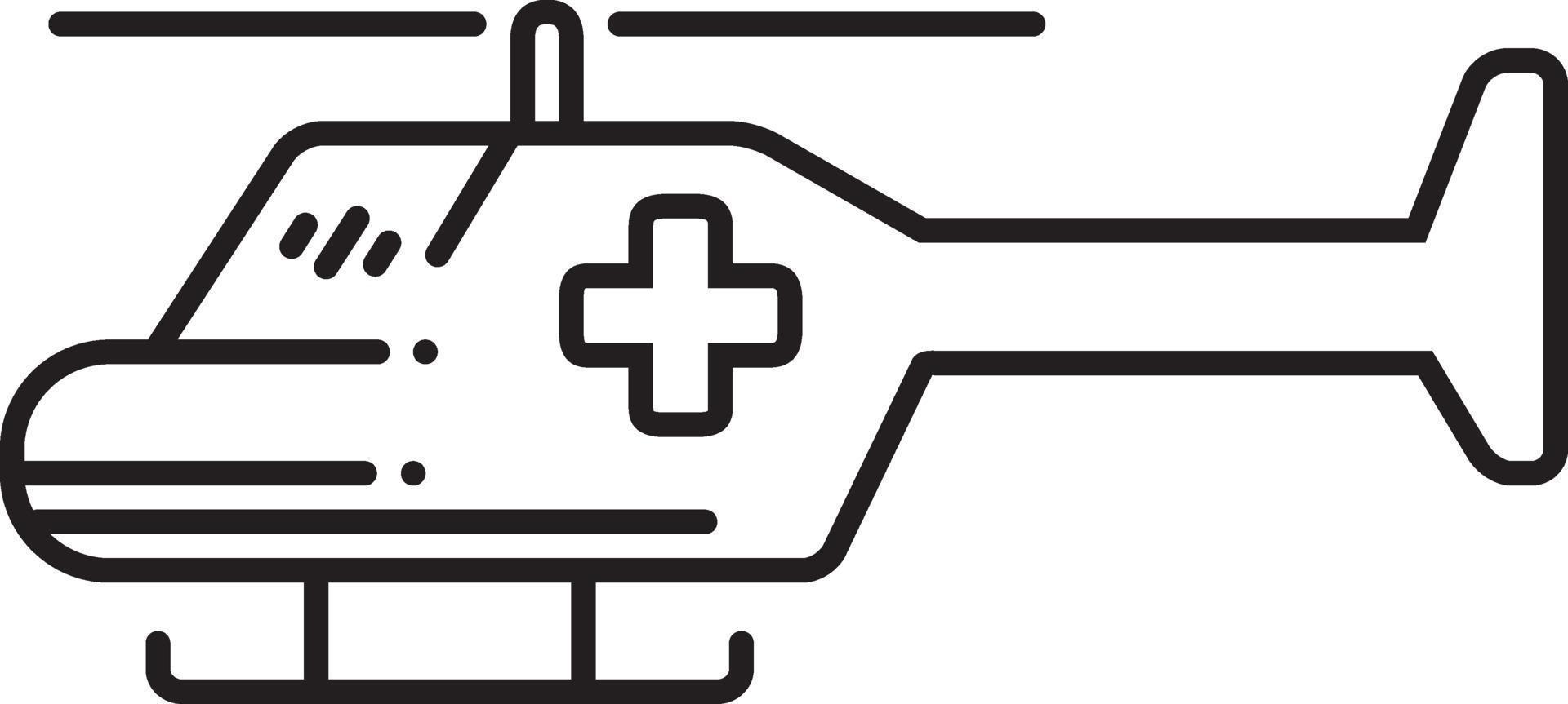 icono de línea para servicio médico aéreo vector