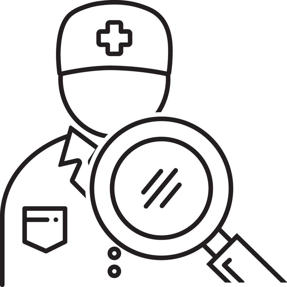 Line icon for doctor search vector