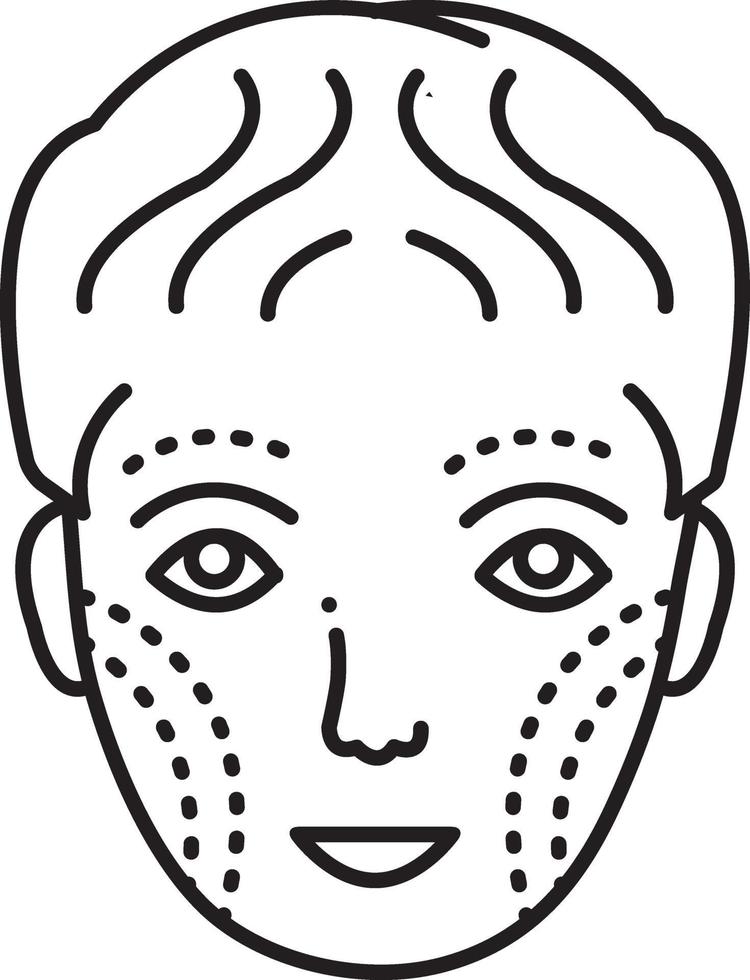 icono de línea para cirugía plástica facial vector