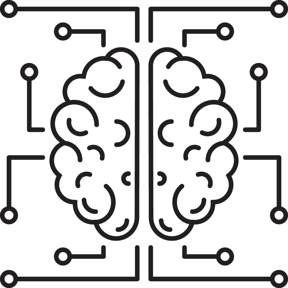 icono de línea para neurología vector