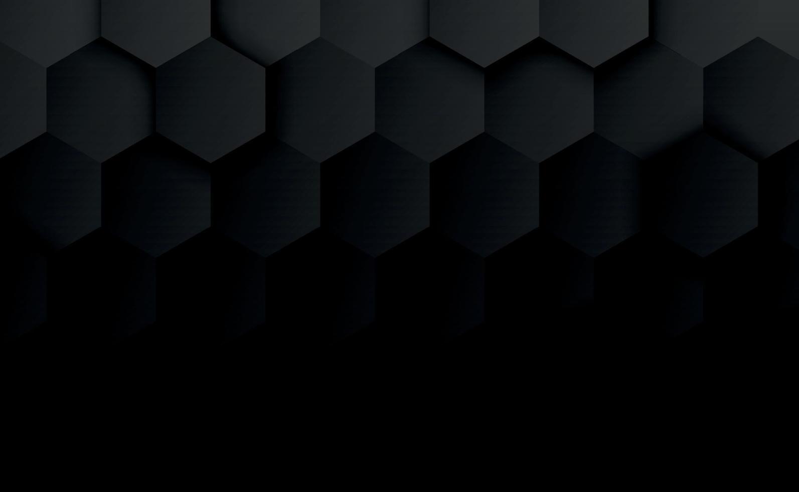 Abstract hexagons black on a black and gray background vector