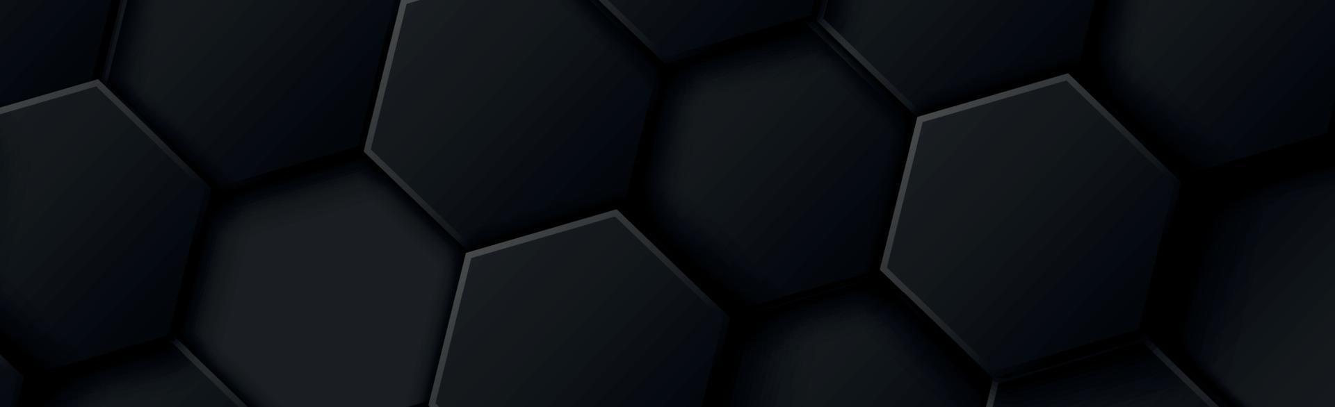 Abstract hexagons black on a black and gray background vector