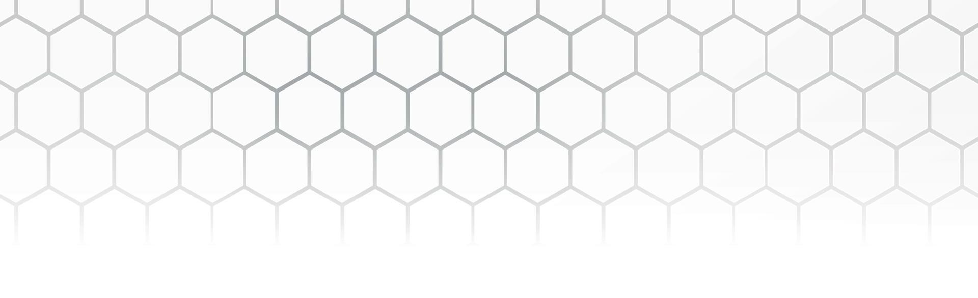 Hexagons on gray white background - Vector illustration