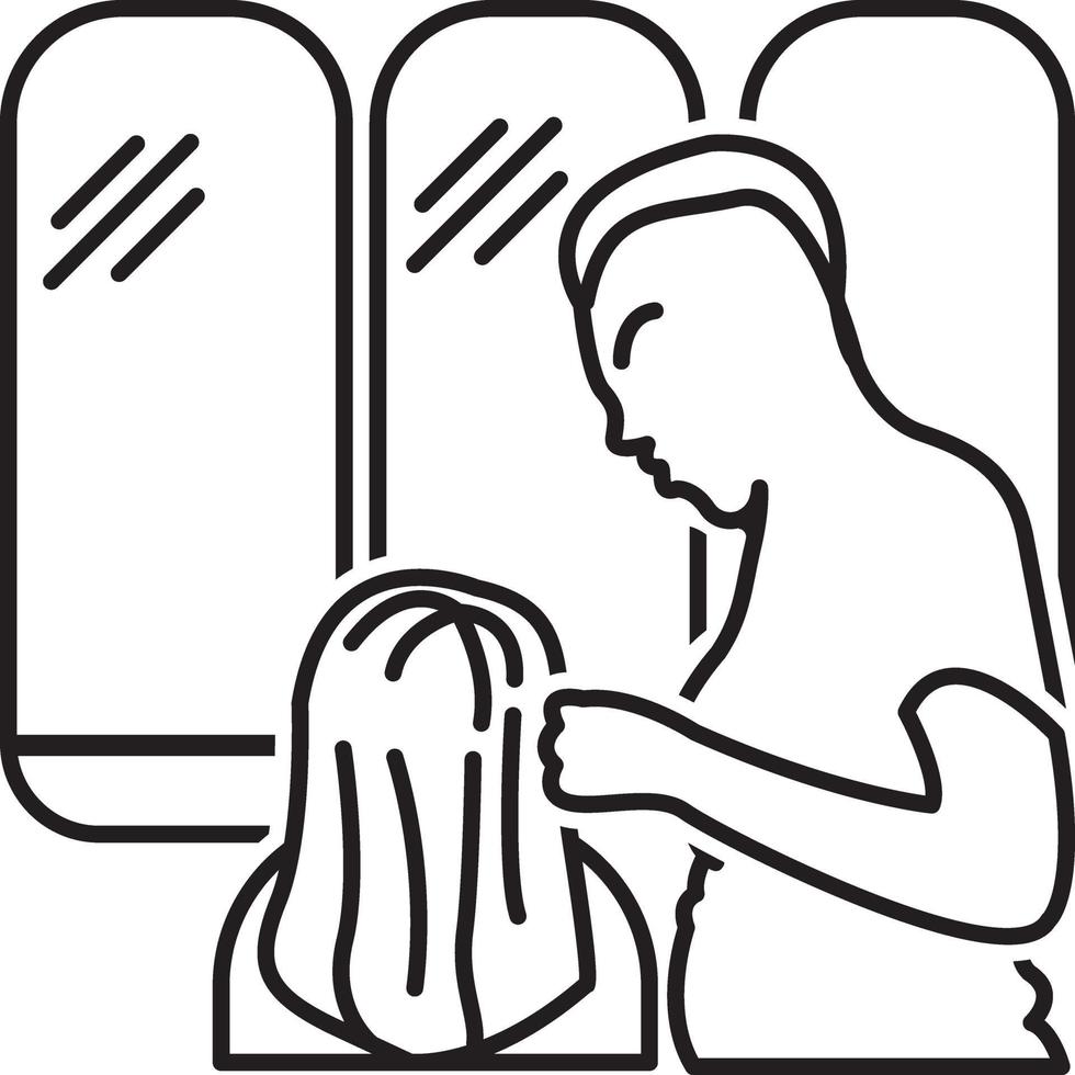 icono de línea para el cuidado del cabello vector