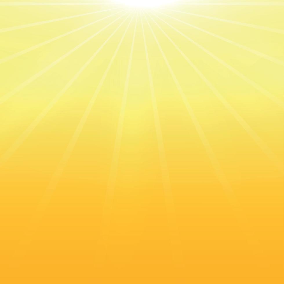 Bright sun on a yellow background - Illustration vector