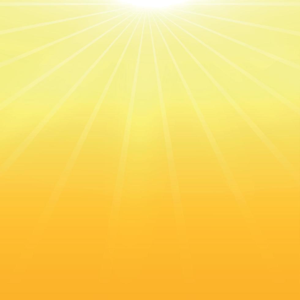 sol brillante sobre un fondo amarillo - ilustración vector