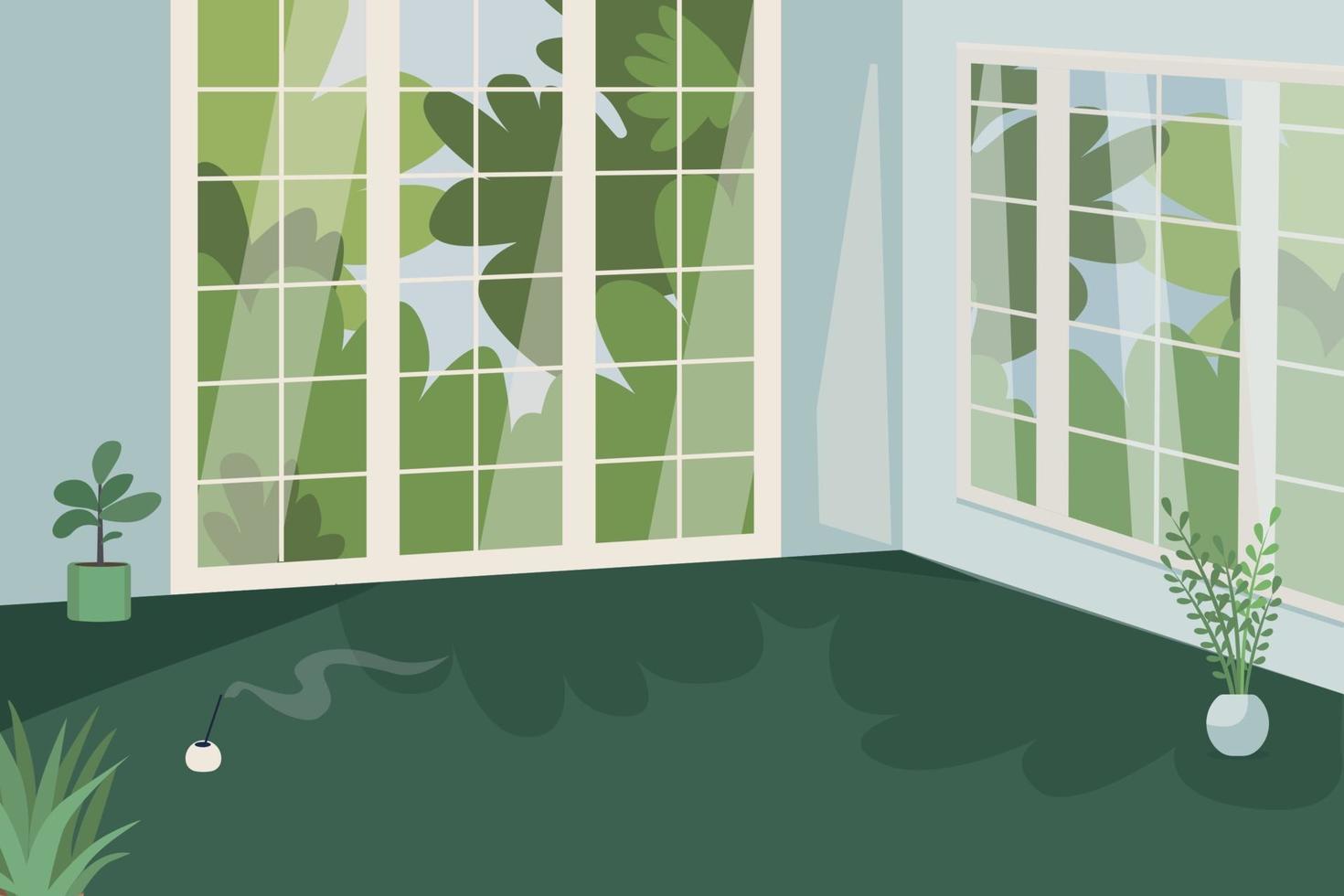 Studio for yoga flat color vector illustration