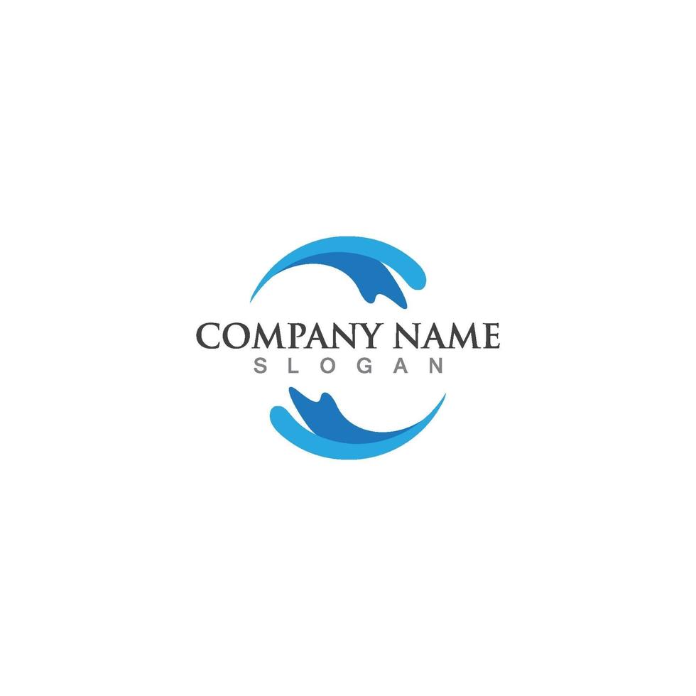 Water Wave Icon Logo Template vector