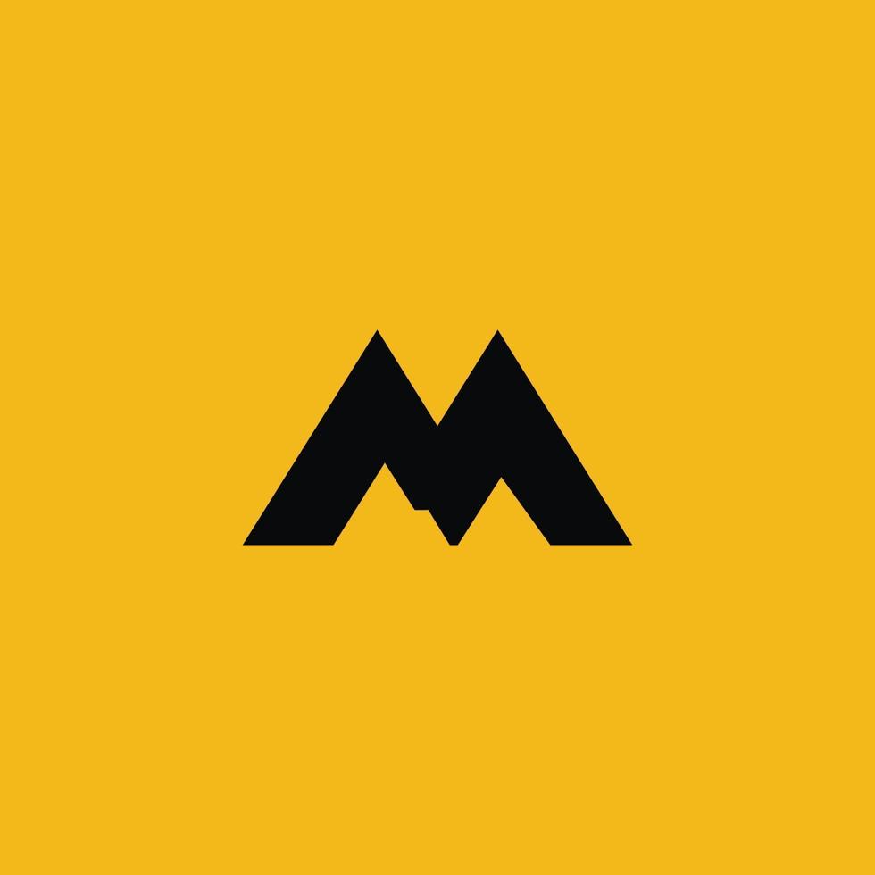 M Letter Mountain Logo icon vector