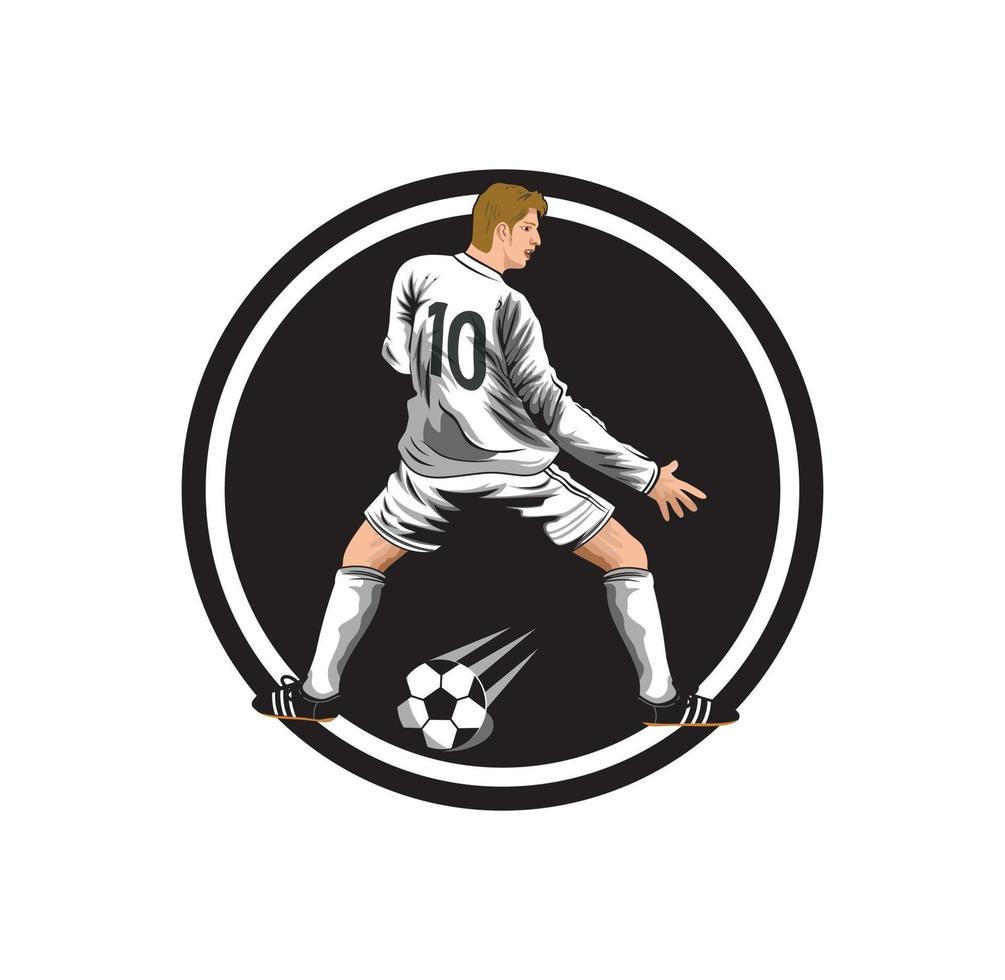 ilustración de personaje de jugador de fútbol de dibujos animados vector