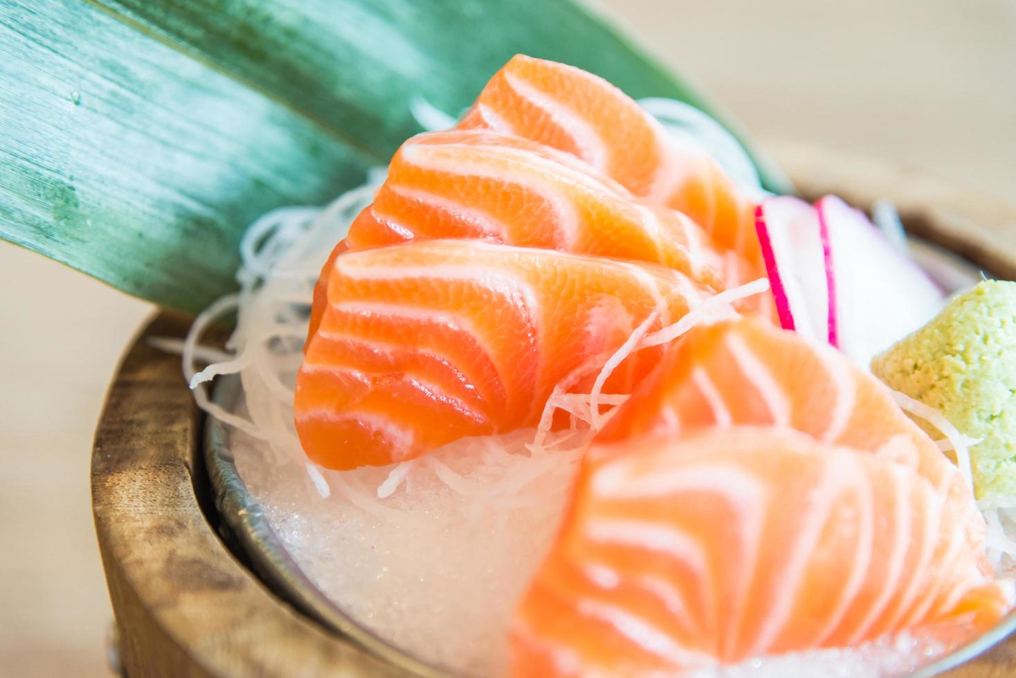 Raw fresh Salmon sashimi photo