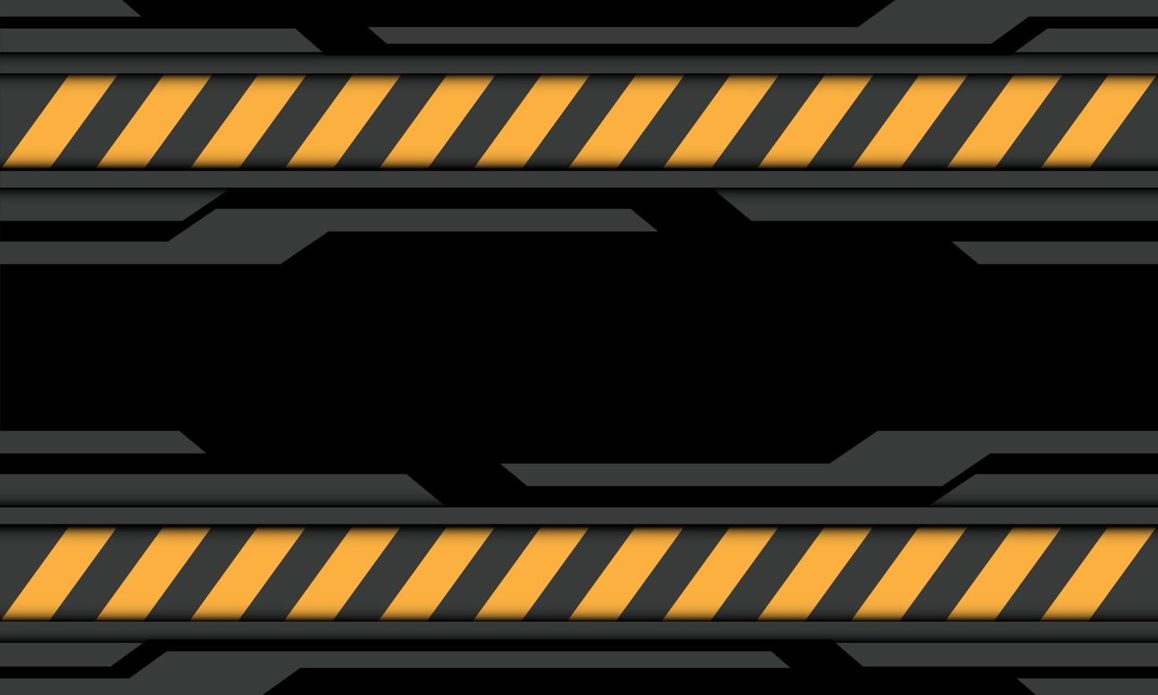 Abstract grey black cyber yellow line caution symbol design modern futuristic technology background vector illustration.