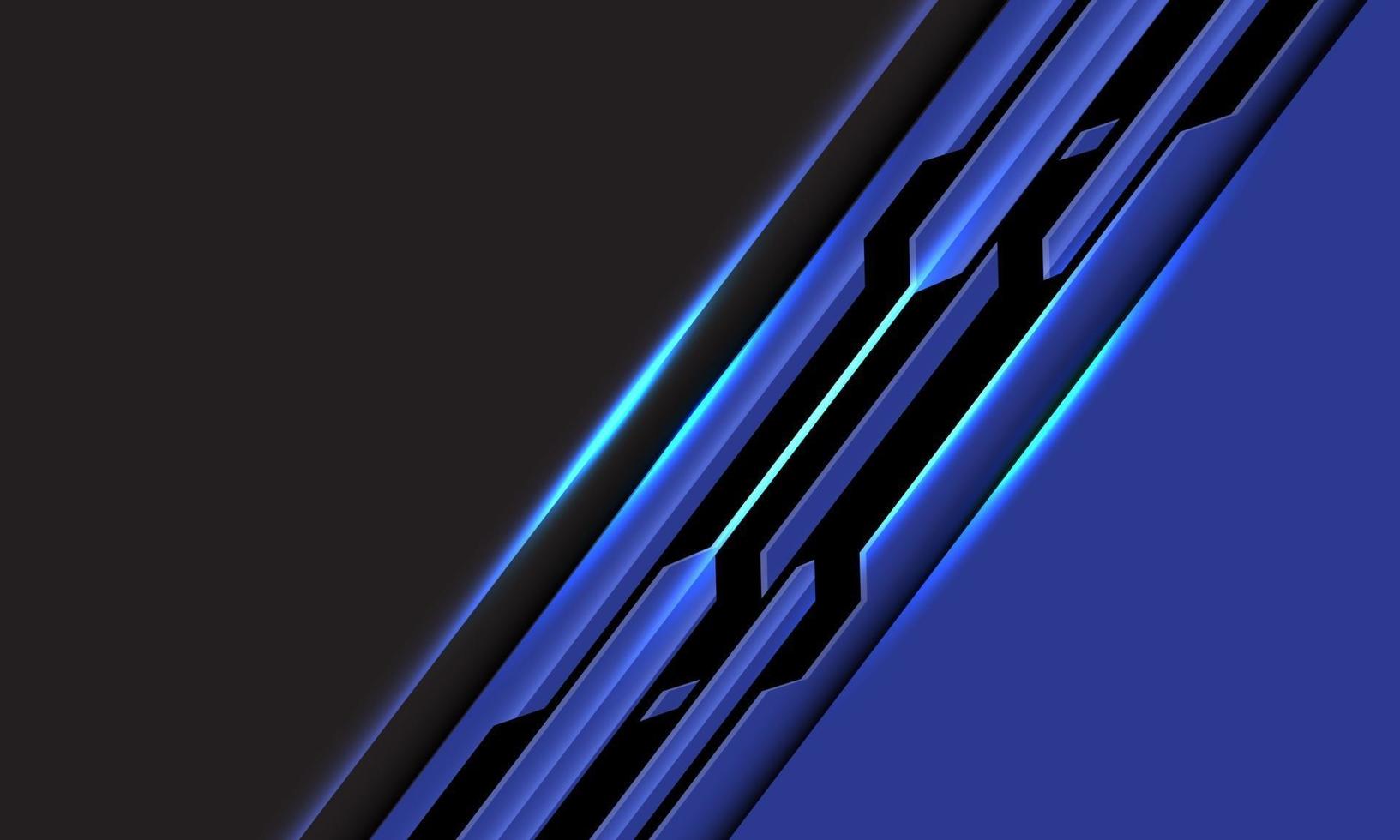 Abstract blue black line circuit cyber slash on grey blank space design modern futuristic technology background vector illustration.