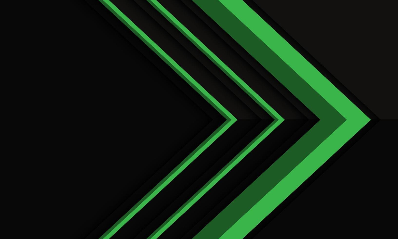 Abstract green arrow direction on black metallic shadow with blank space design modern futuristic background vector illustration.