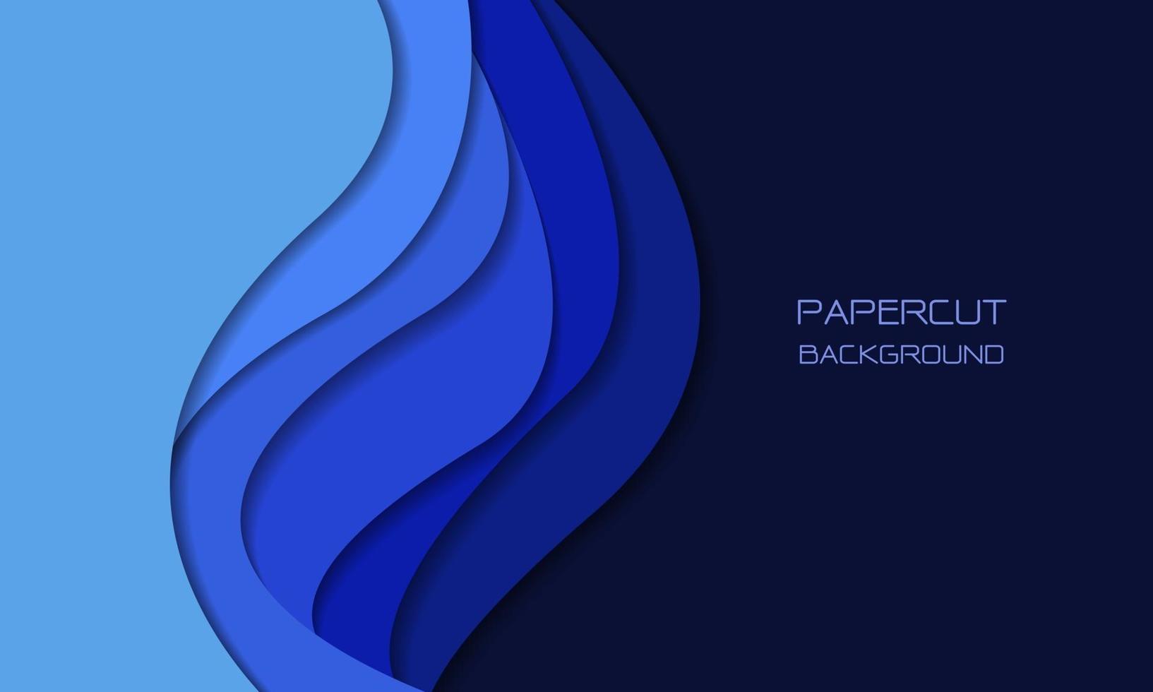 corte de papel de tono azul abstracto capas 3d superpuestas arte con diseño de espacio en blanco moderno fondo futurista textura ilustración vectorial. vector