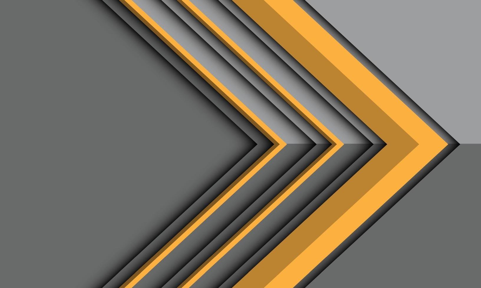 Abstract yellow arrow direction on grey metallic shadow with blank space design modern futuristic background vector illustration.