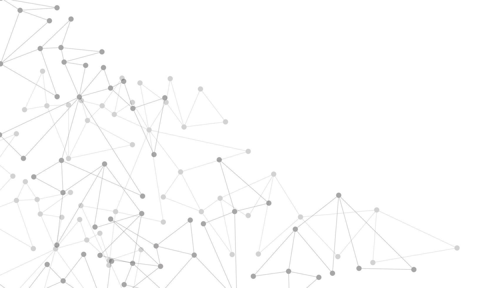 punto de línea gris abstracto conecta la red geométrica en blanco con ilustración de vector de fondo futurista de tecnología de espacio en blanco.