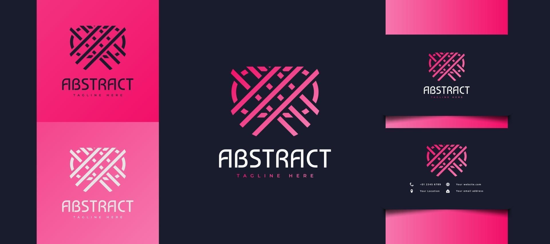 Logotipo de línea abstracta que se cruza entre sí en degradado rosa, utilizable para identidad empresarial o tecnológica vector