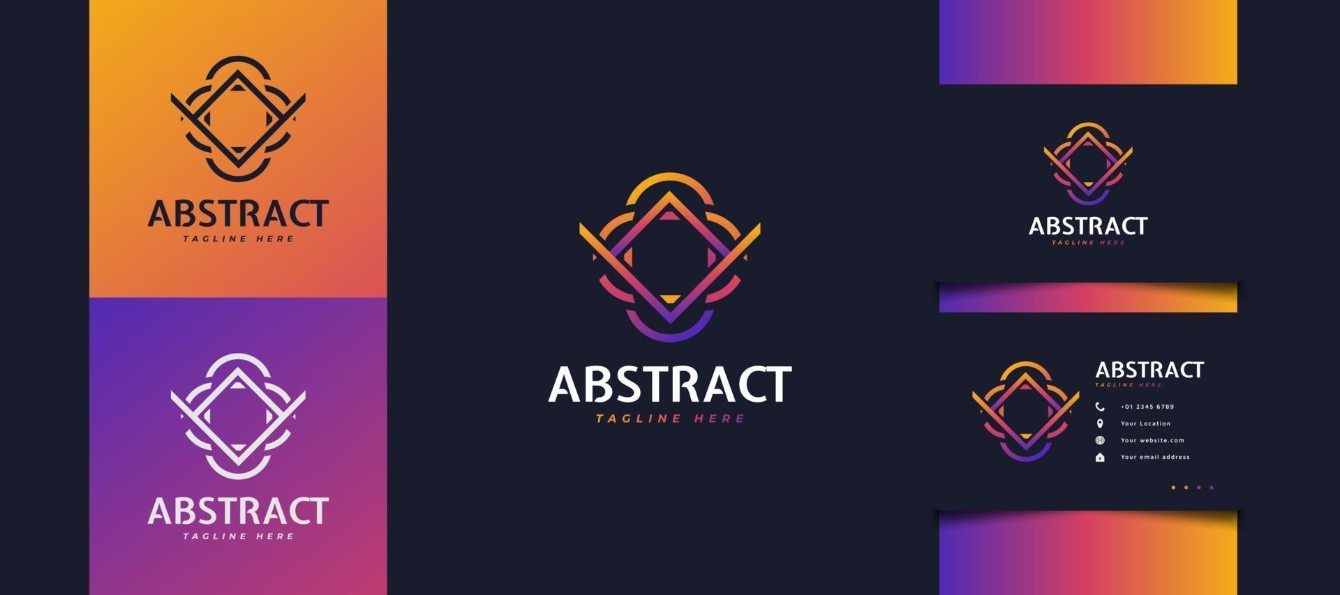 Logotipo de la letra inicial ayv abstracto con el concepto de línea en degradados coloridos para logotipos de negocios o tecnología vector