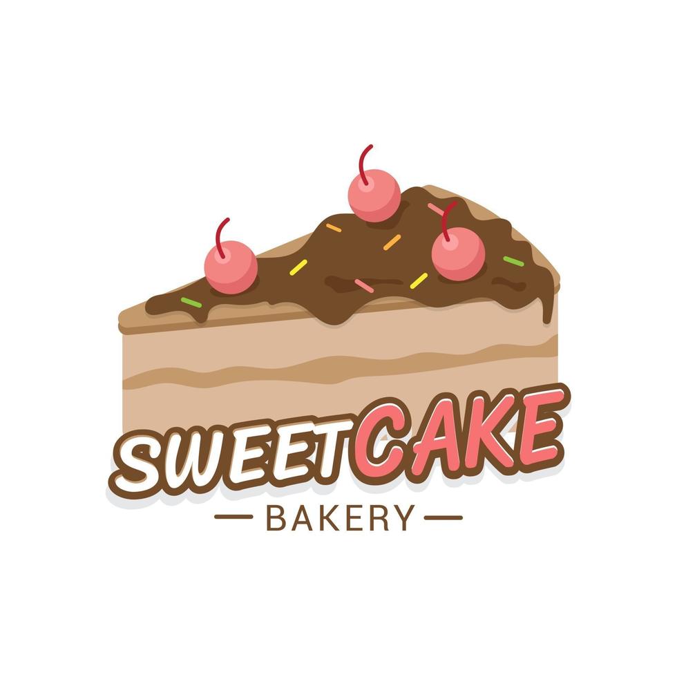 Bakery colorful flat emblems. sweet cake logo, cake shop logo vector