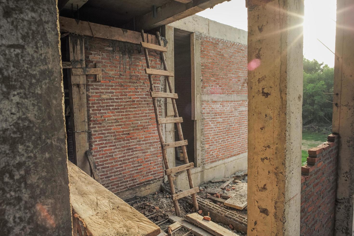 Texture and background of bricklayer and concrete wall photo