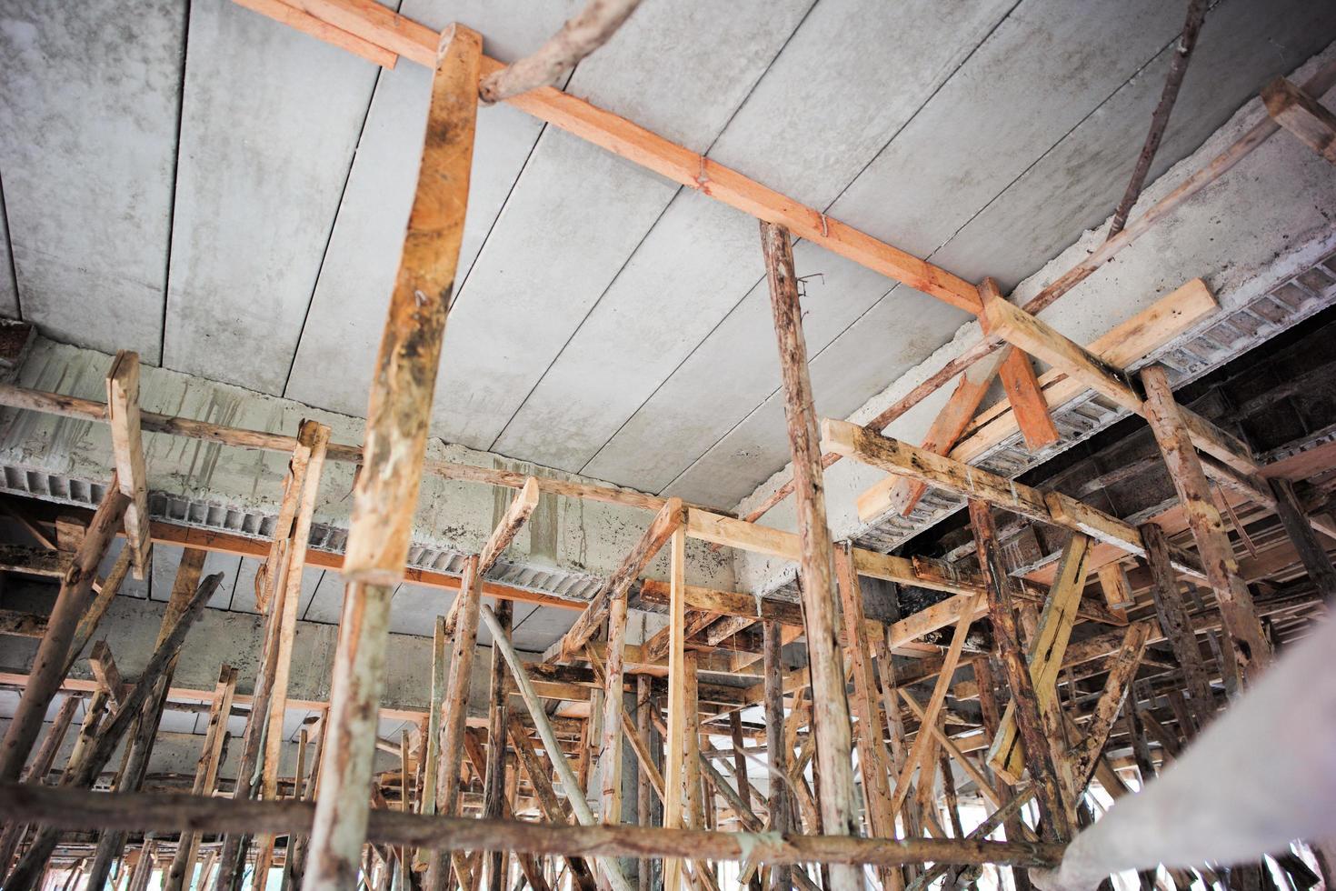 Perspective of structure inside the house under construction photo