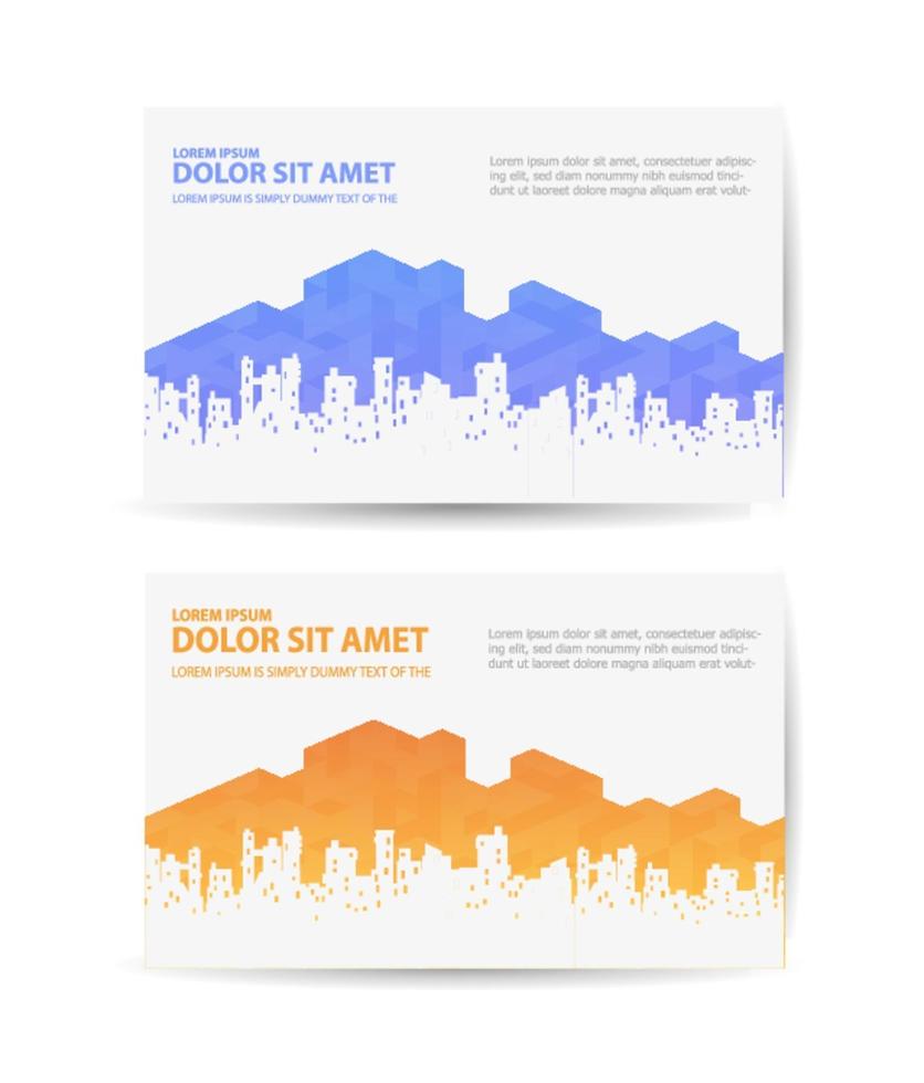 Business card with the urban landscape for real estate agencies or travel agencies vector