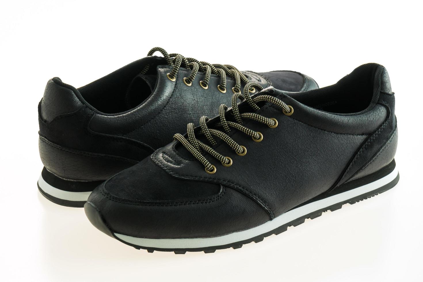Beautiful black leather shoes photo