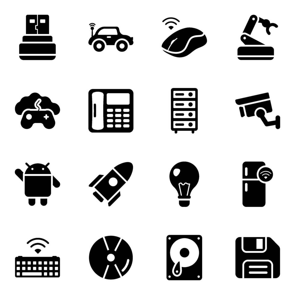Modern Electronic Devices icon set vector
